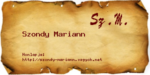 Szondy Mariann névjegykártya